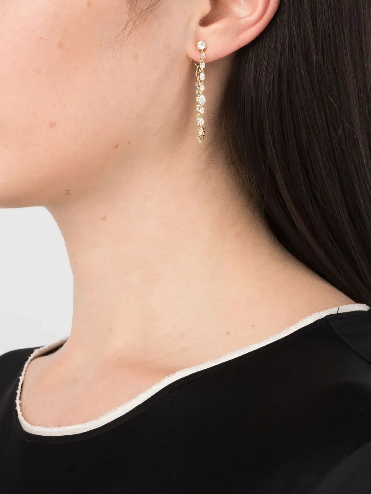 Anita Ko 18K イエローゴールド ダイヤモンド ループイヤリング - 画像2
