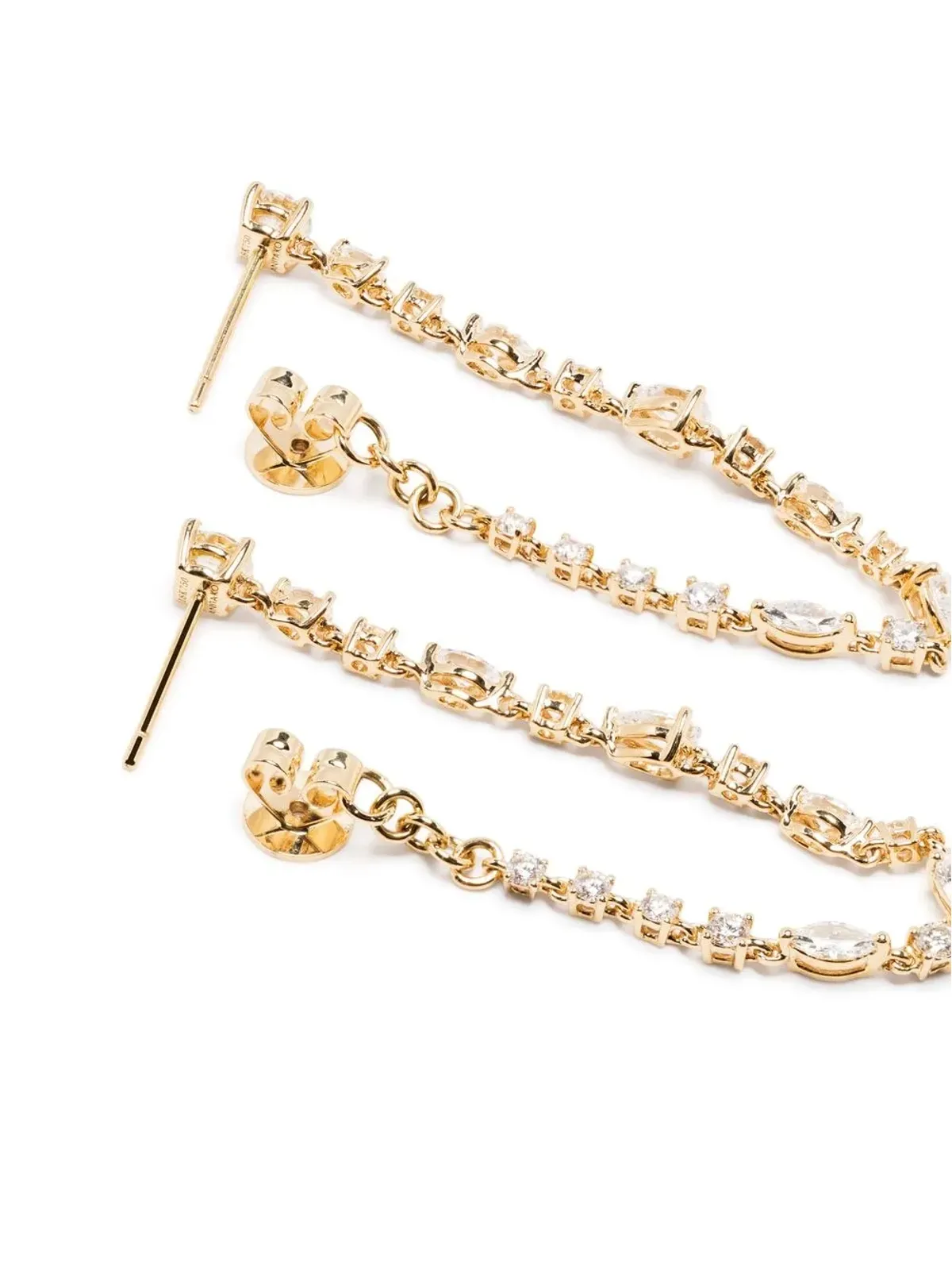 Anita Ko 18K イエローゴールド ダイヤモンド ループイヤリング - 画像4