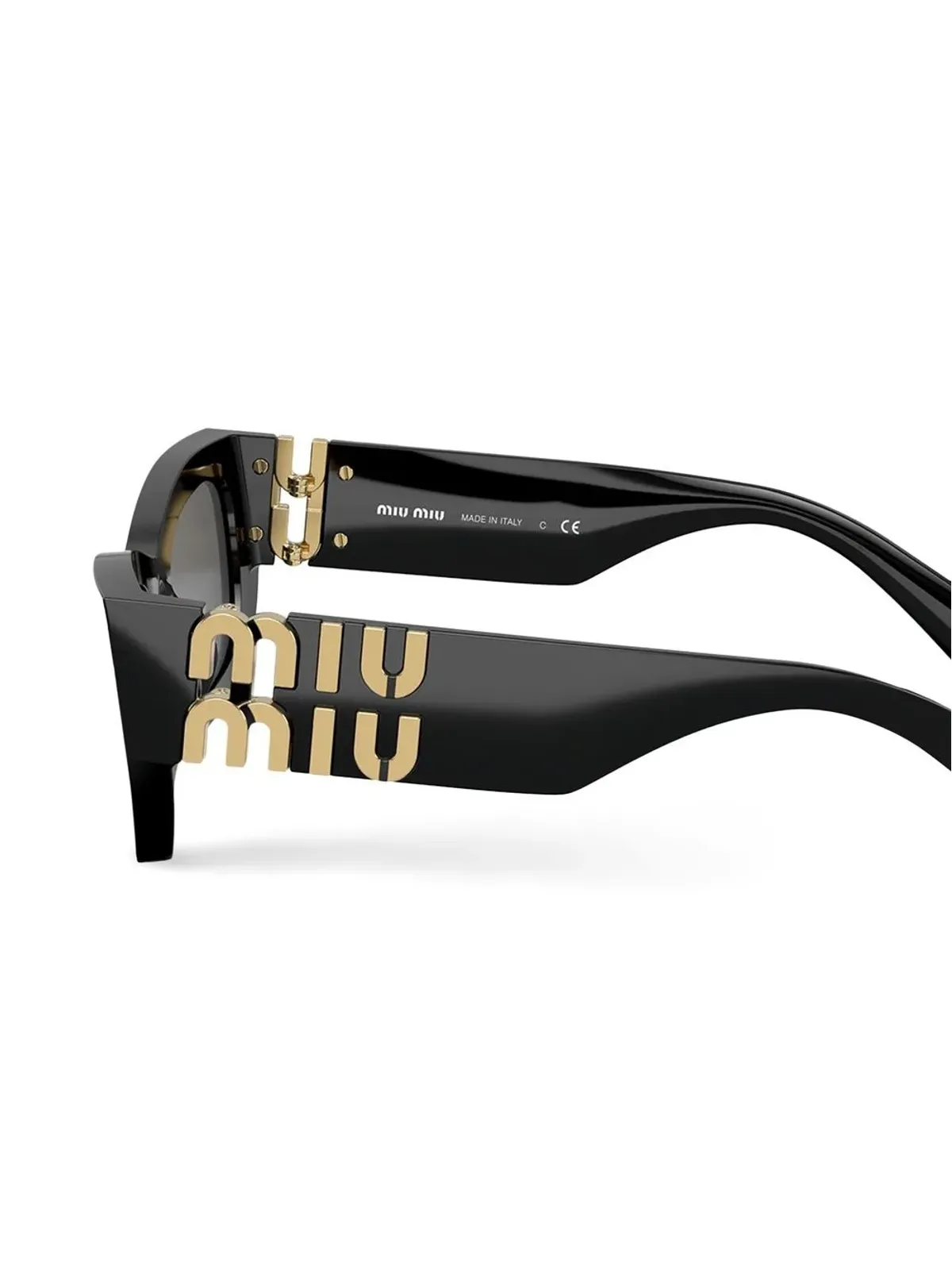 Miu Miu Eyewear レクタングルフレーム サングラス ブラック - 画像3