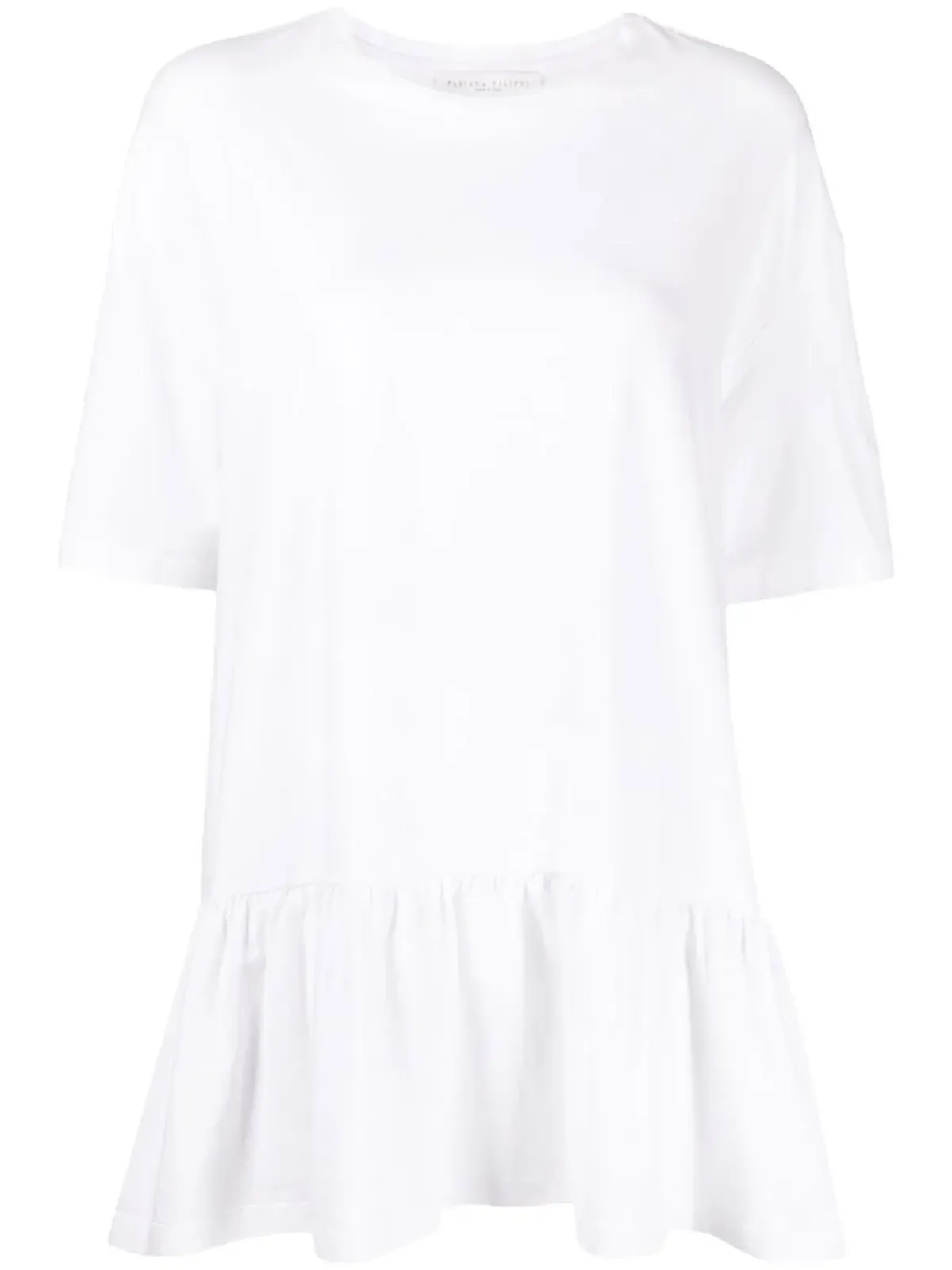 Fabiana Filippi 綿麻混紡のペプラムTシャツ - 画像1