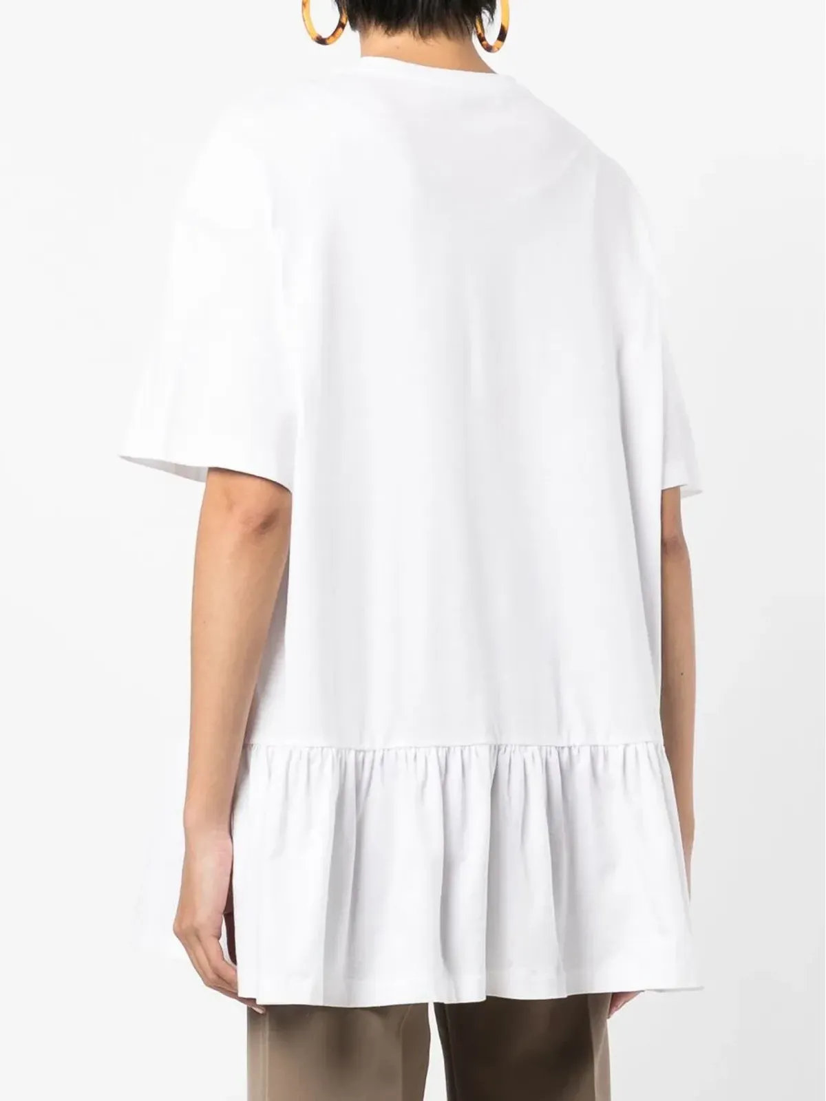 Fabiana Filippi 綿麻混紡のペプラムTシャツ - 画像4