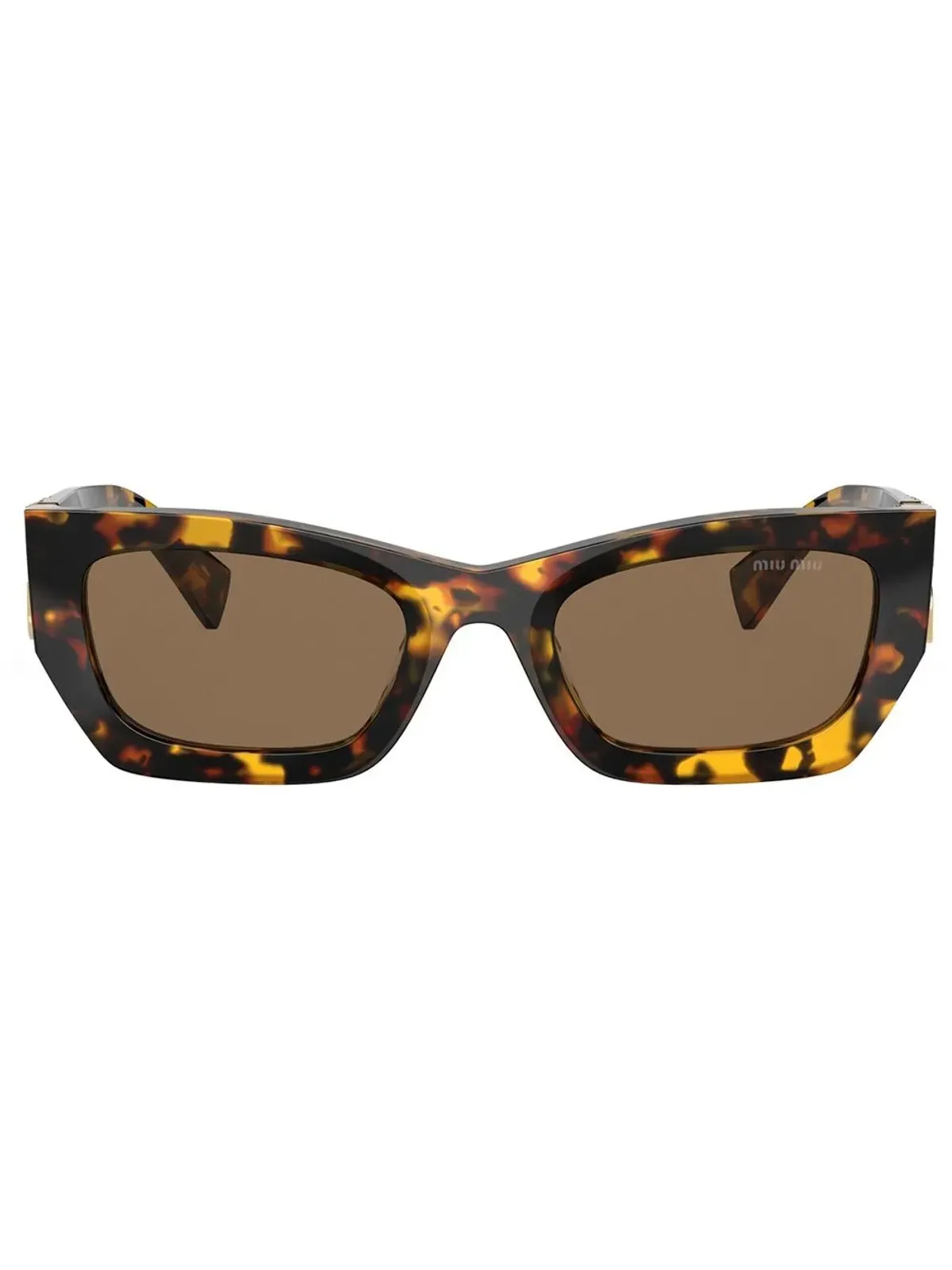Miu Miu Eyewear べっこう柄 矩形フレーム サングラス - ブラウン - 画像1