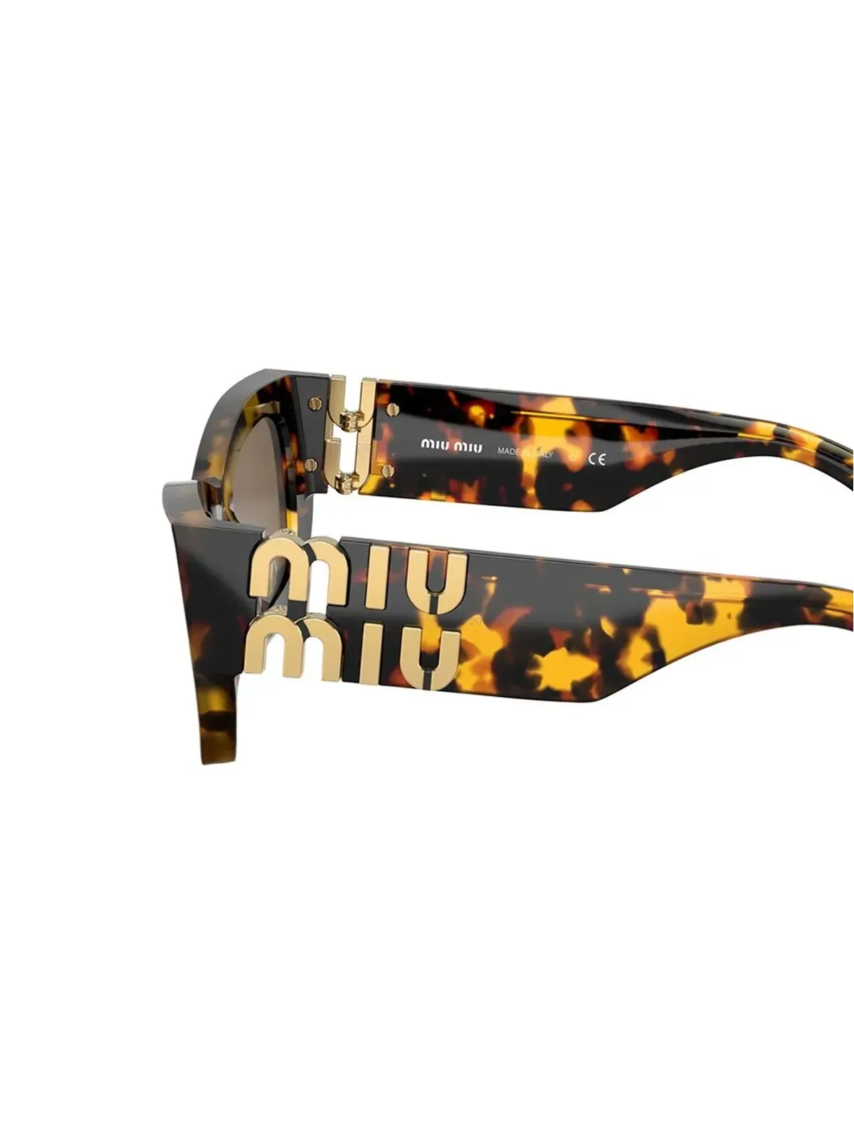 Miu Miu Eyewear べっこう柄 矩形フレーム サングラス - ブラウン - 画像3