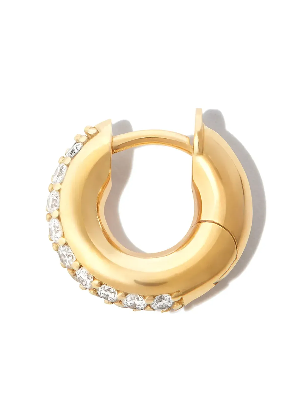 Spinelli Kilcollin 18K イエローゴールド パヴェ ダイヤモンド ハグイヤー フープ ピアス - 画像3
