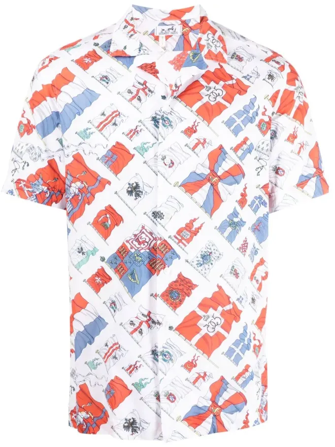 Hermès Pre-Owned Hermès Pre-Owned 1970s Pavois shirt - Whiteの商品画像