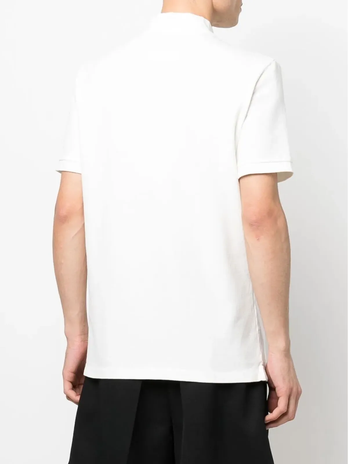 Maison Margiela 襟なしポロシャツ ホワイト - 画像4