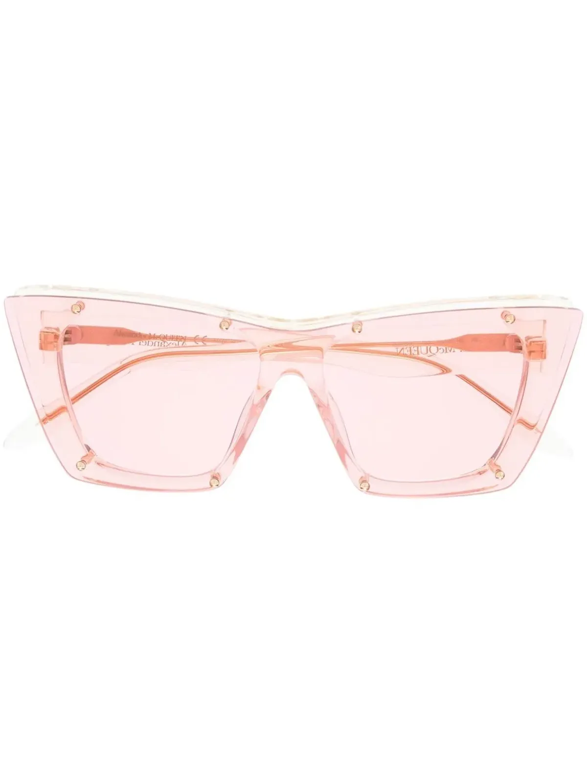 Alexander McQueen Eyewear キャットアイフレーム サングラス - イエロー - 画像1
