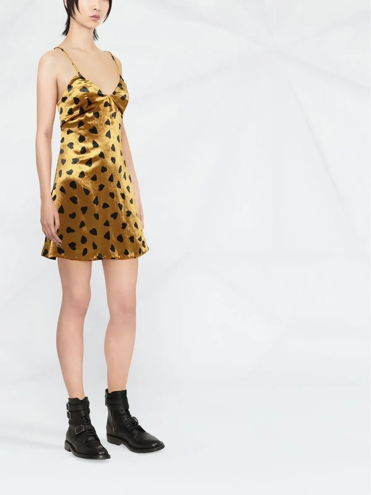 Saint Laurent ハートプリントドレス - 画像3