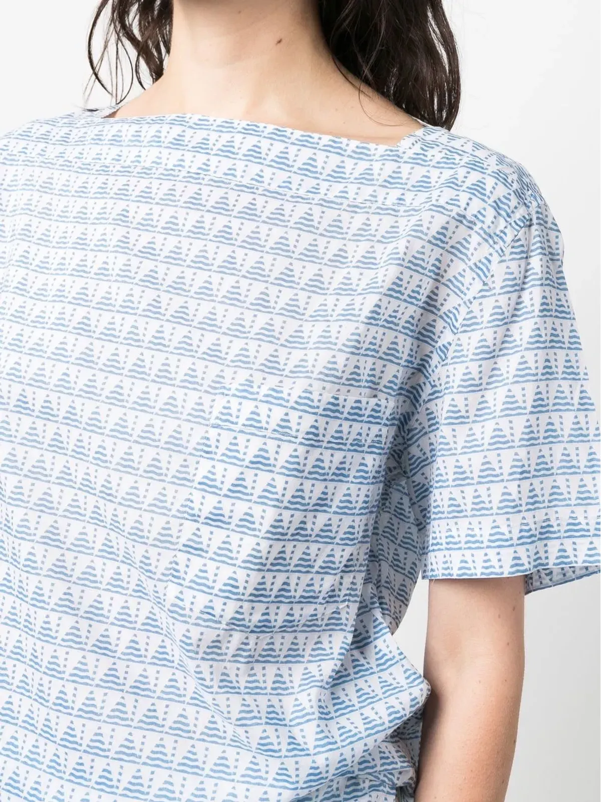 Hermès Pre-Owned 1960s geometric print T-shirt - Blue - 画像5