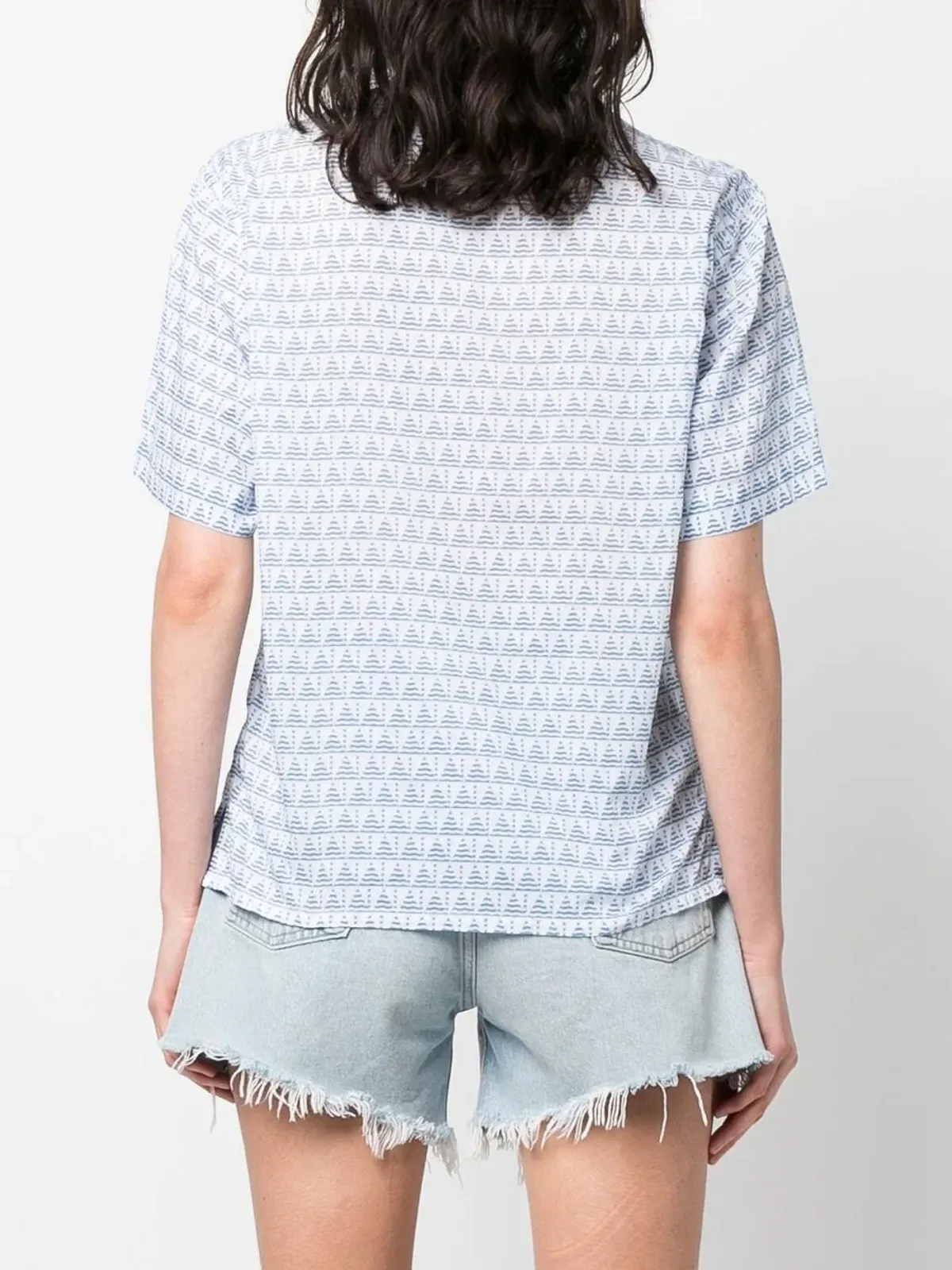 Hermès Pre-Owned 1960s geometric print T-shirt - Blue - 画像4