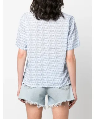 Hermès Pre-Owned 1960s geometric print T-shirt - Blue - サムネイル4