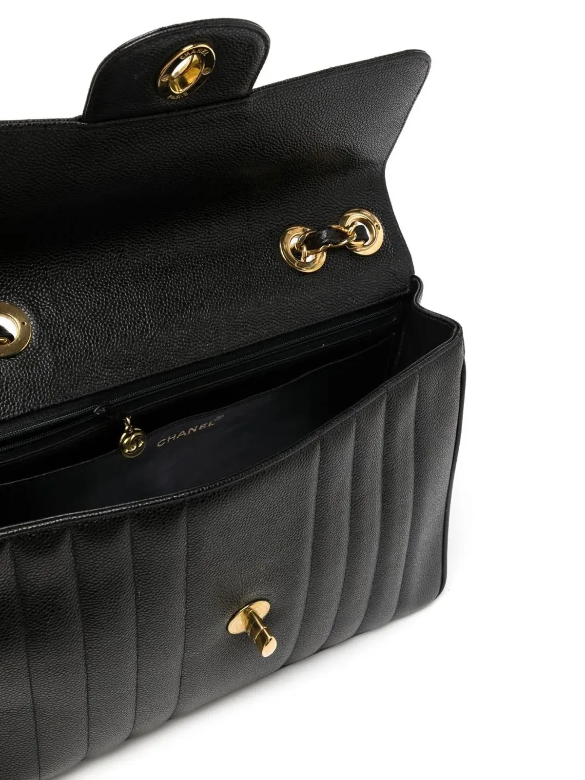 CHANEL Pre-Owned 1995 Mademoiselle Classic Flap Jumbo shoulder bag - Black - 画像5