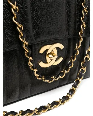CHANEL Pre-Owned 1995 Mademoiselle Classic Flap Jumbo shoulder bag - Black - サムネイル4