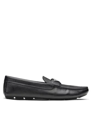 Prada ロゴプレート レザー ローファー - ブラック - サムネイル1