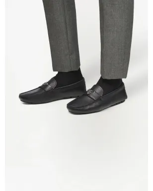 Prada ロゴプレート レザー ローファー - ブラック - サムネイル5