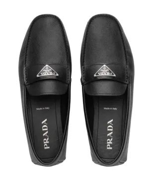 Prada ロゴプレート レザー ローファー - ブラック - サムネイル4