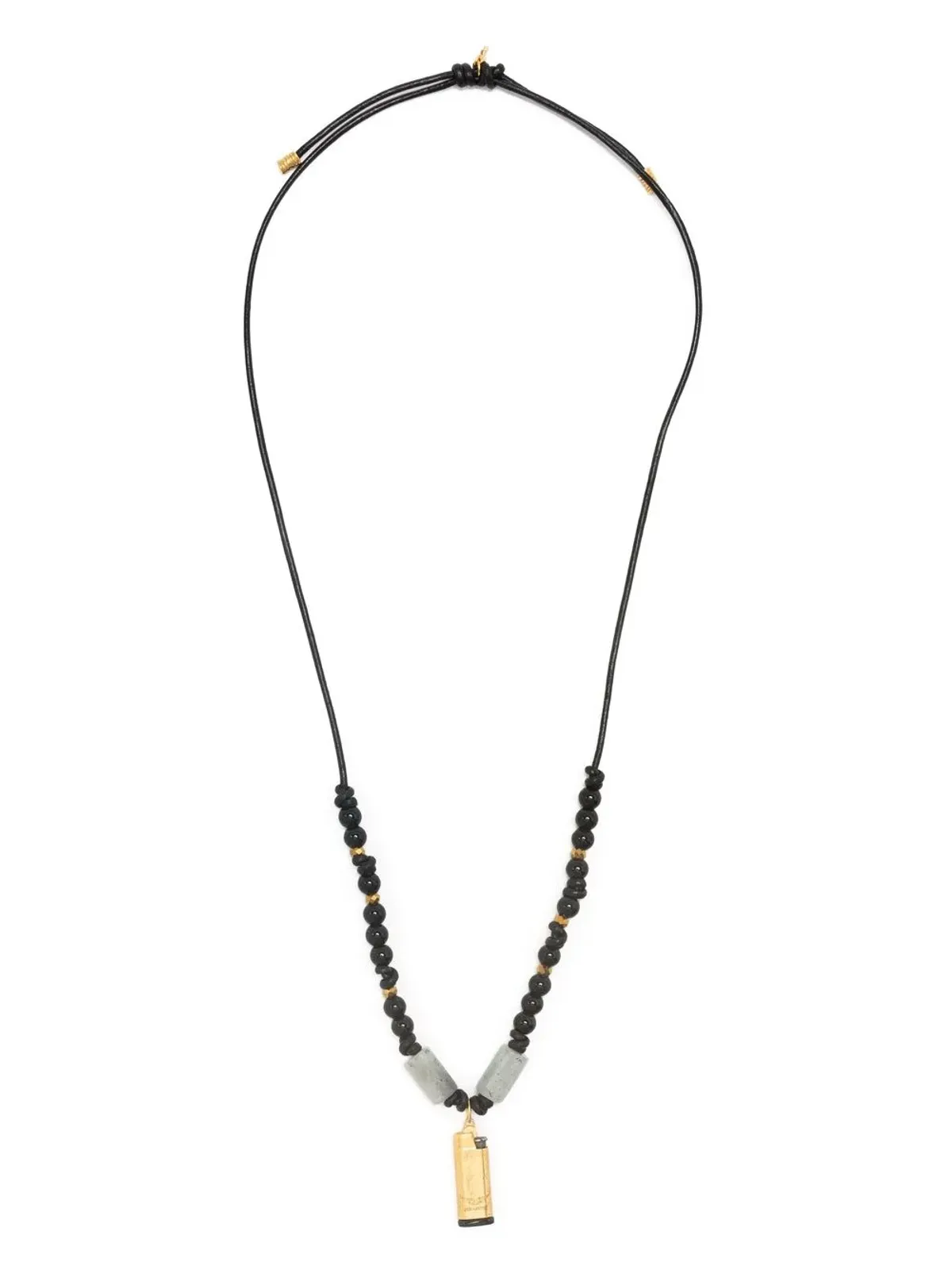Zadig&Voltaire ビーズ付き長方形ペンダントネックレス（ブラック） - 画像3