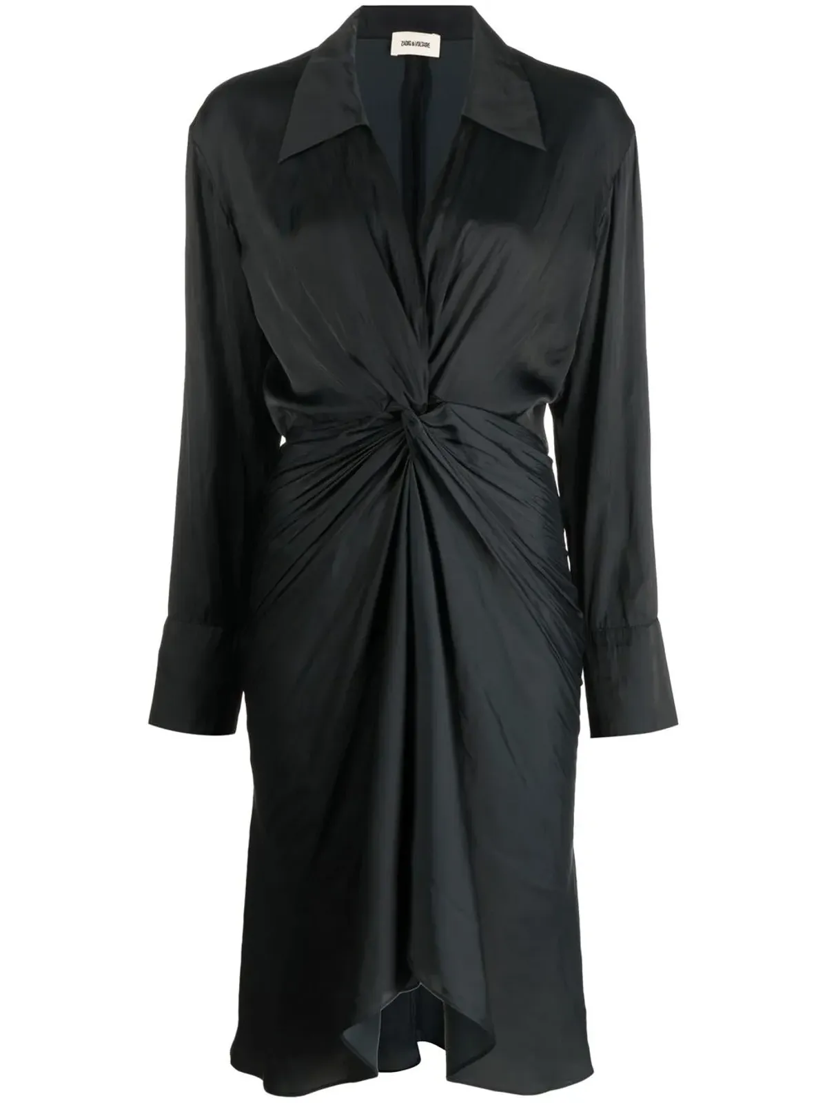 Zadig&Voltaire Rozo twisted V-neck midi dress - Black - 画像1