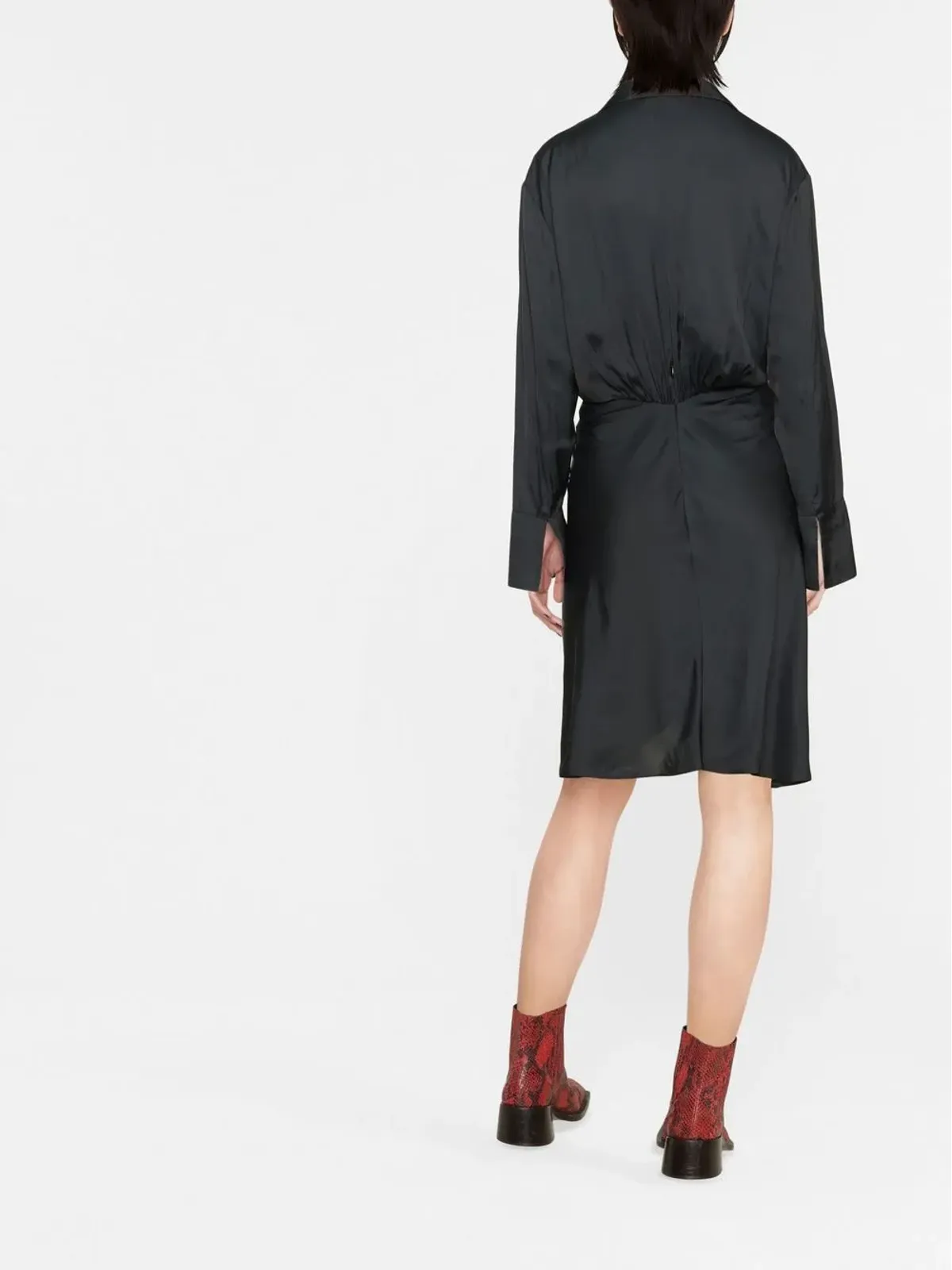 Zadig&Voltaire Rozo twisted V-neck midi dress - Black - 画像4