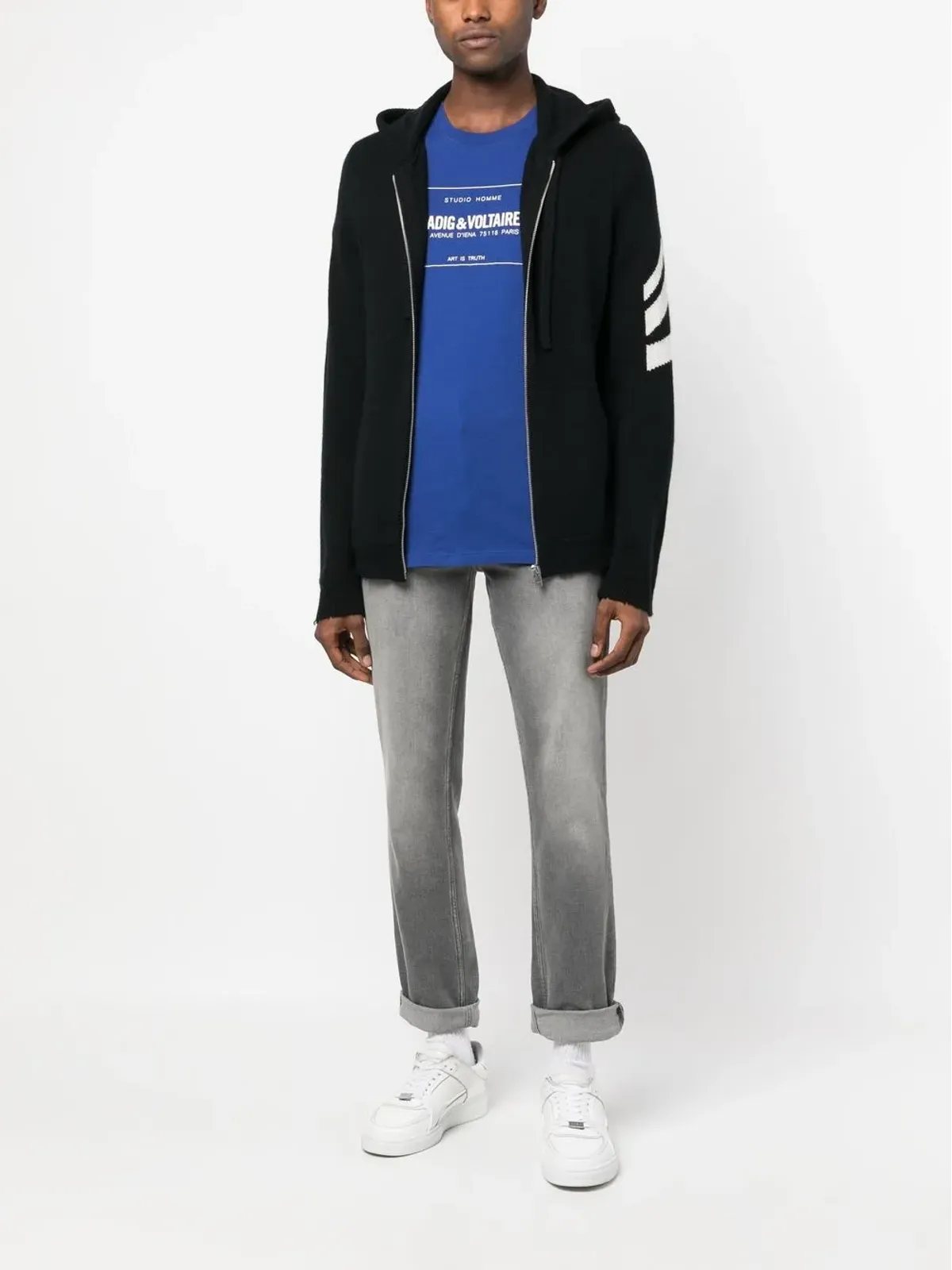 Zadig&Voltaire ストーンウォッシュド クロップドジーンズ グレー - 画像2