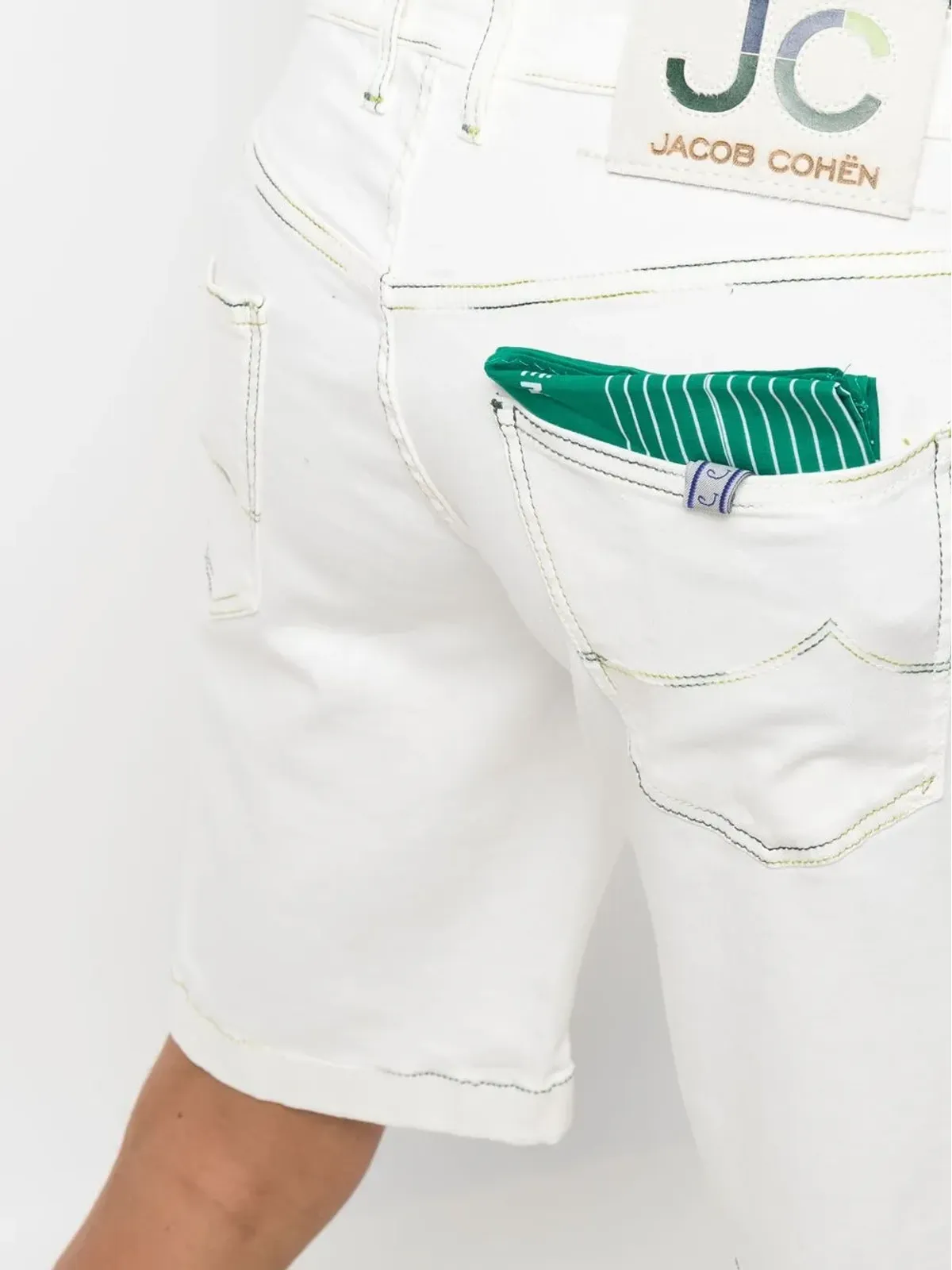 Jacob Cohën コントラストステッチディテールショーツ - White - 画像5