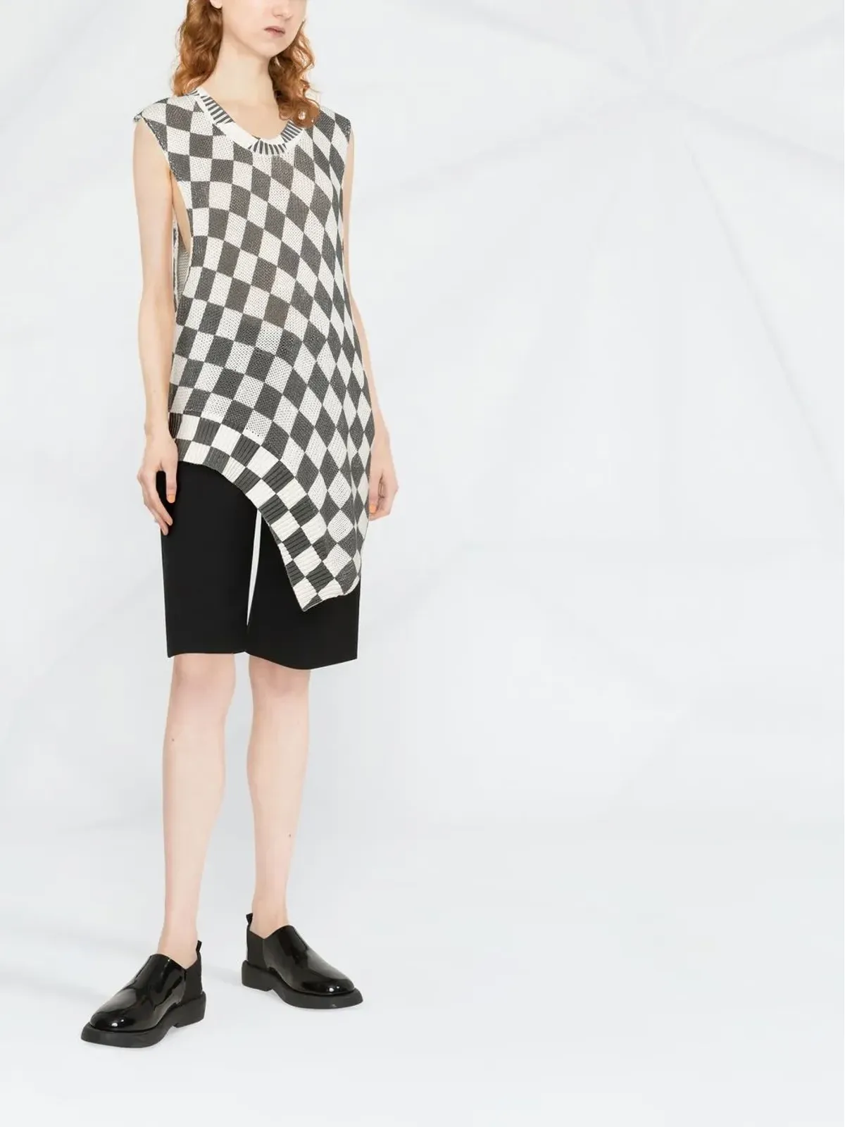 MM6 Maison Margiela チェッカーボード柄ニットトップ - 画像2
