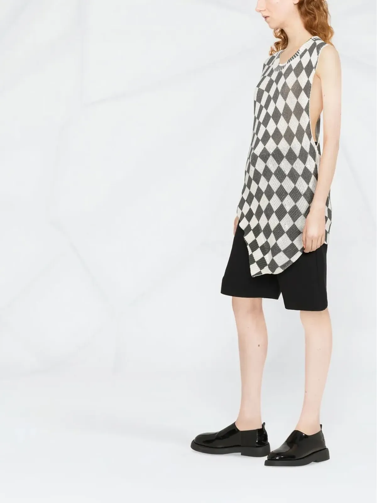 MM6 Maison Margiela チェッカーボード柄ニットトップ - 画像3