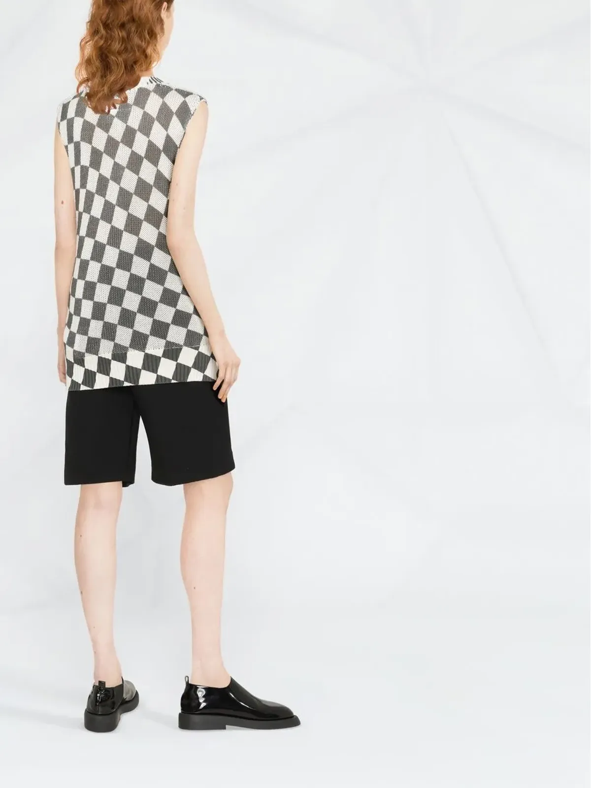 MM6 Maison Margiela チェッカーボード柄ニットトップ - 画像4