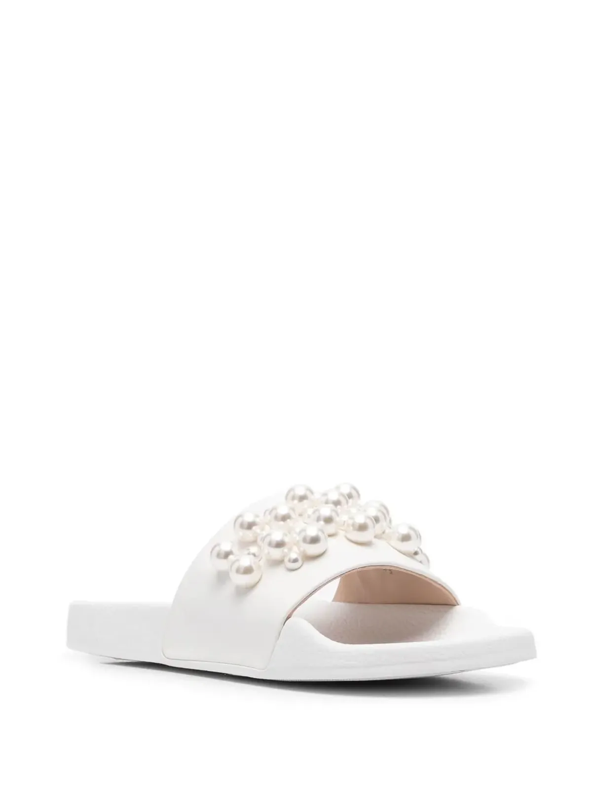 Stuart Weitzman Goldie フェイクパール装飾 プールサンダル - White - 画像2