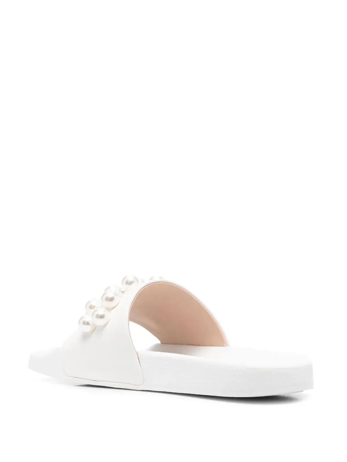 Stuart Weitzman Goldie フェイクパール装飾 プールサンダル - White - 画像3