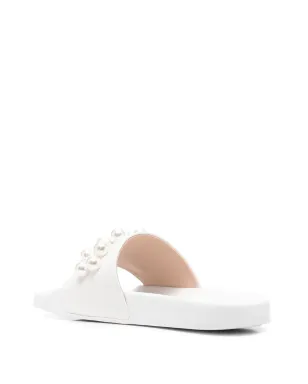 Stuart Weitzman Goldie フェイクパール装飾 プールサンダル - White - サムネイル3