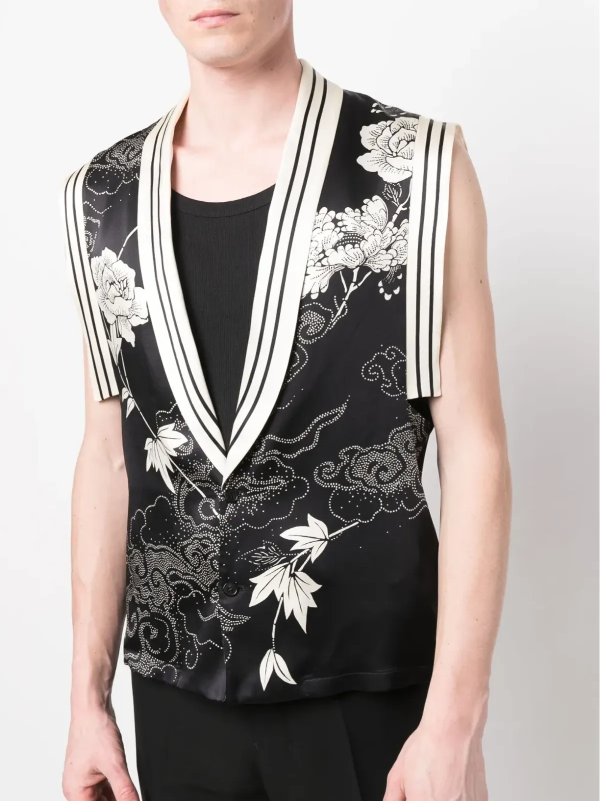 Saint Laurent 花柄刺繍シルクベスト - 画像5