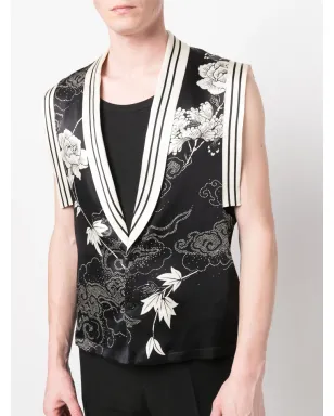 Saint Laurent 花柄刺繍シルクベスト - サムネイル5