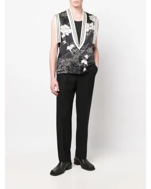 Saint Laurent 花柄刺繍シルクベスト - サムネイル2