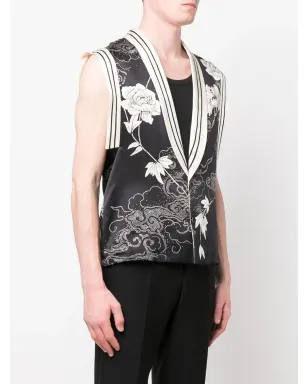 Saint Laurent 花柄刺繍シルクベスト - サムネイル3