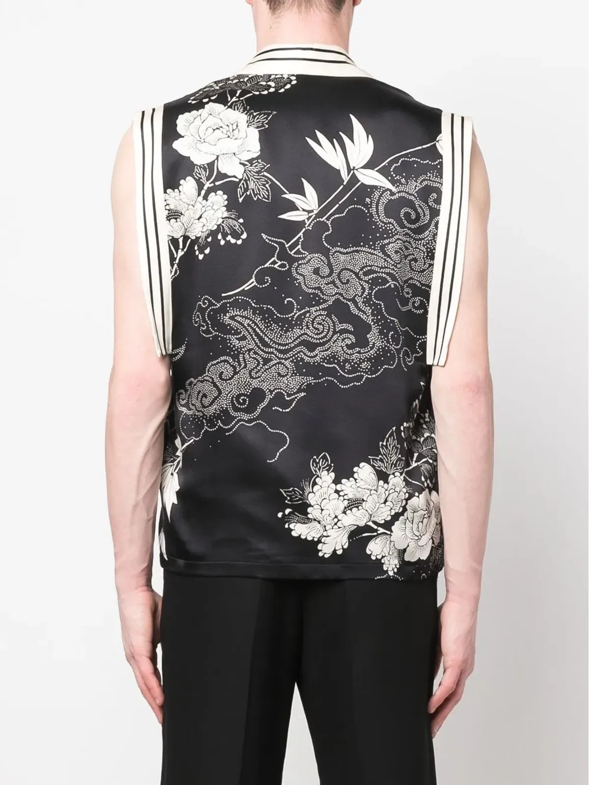 Saint Laurent 花柄刺繍シルクベスト - 画像4