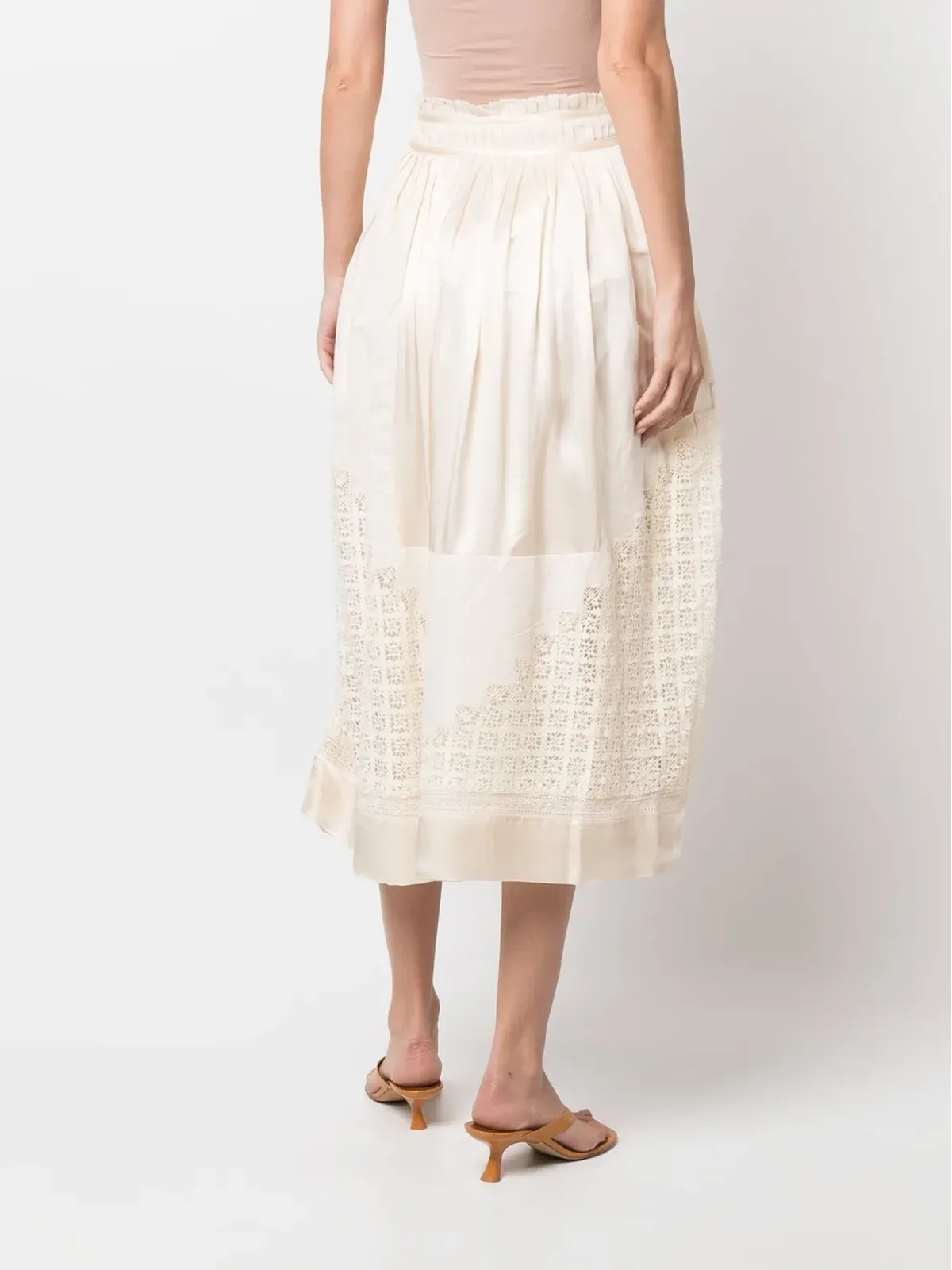 Ulla Johnson Cadena レースインサート ミディスカート - 画像4
