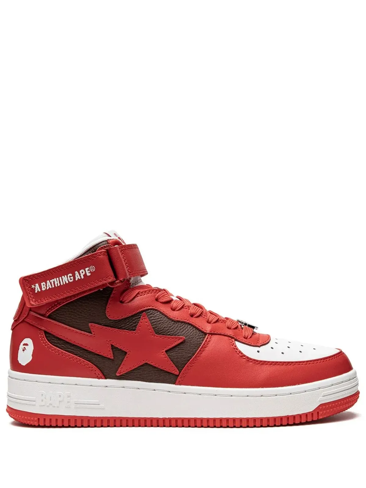 A BATHING APE® Bape Sta Mi #2 M2 レッド スニーカー - 画像1