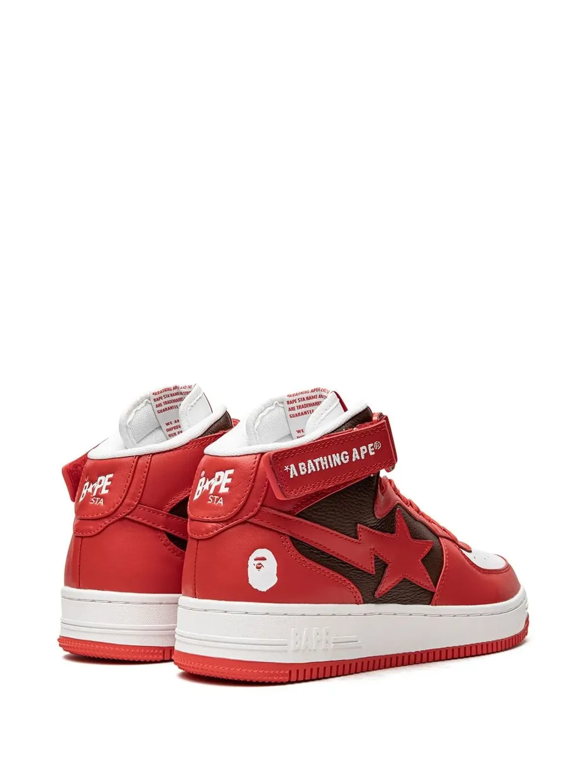 A BATHING APE® Bape Sta Mi #2 M2 レッド スニーカー - 画像3