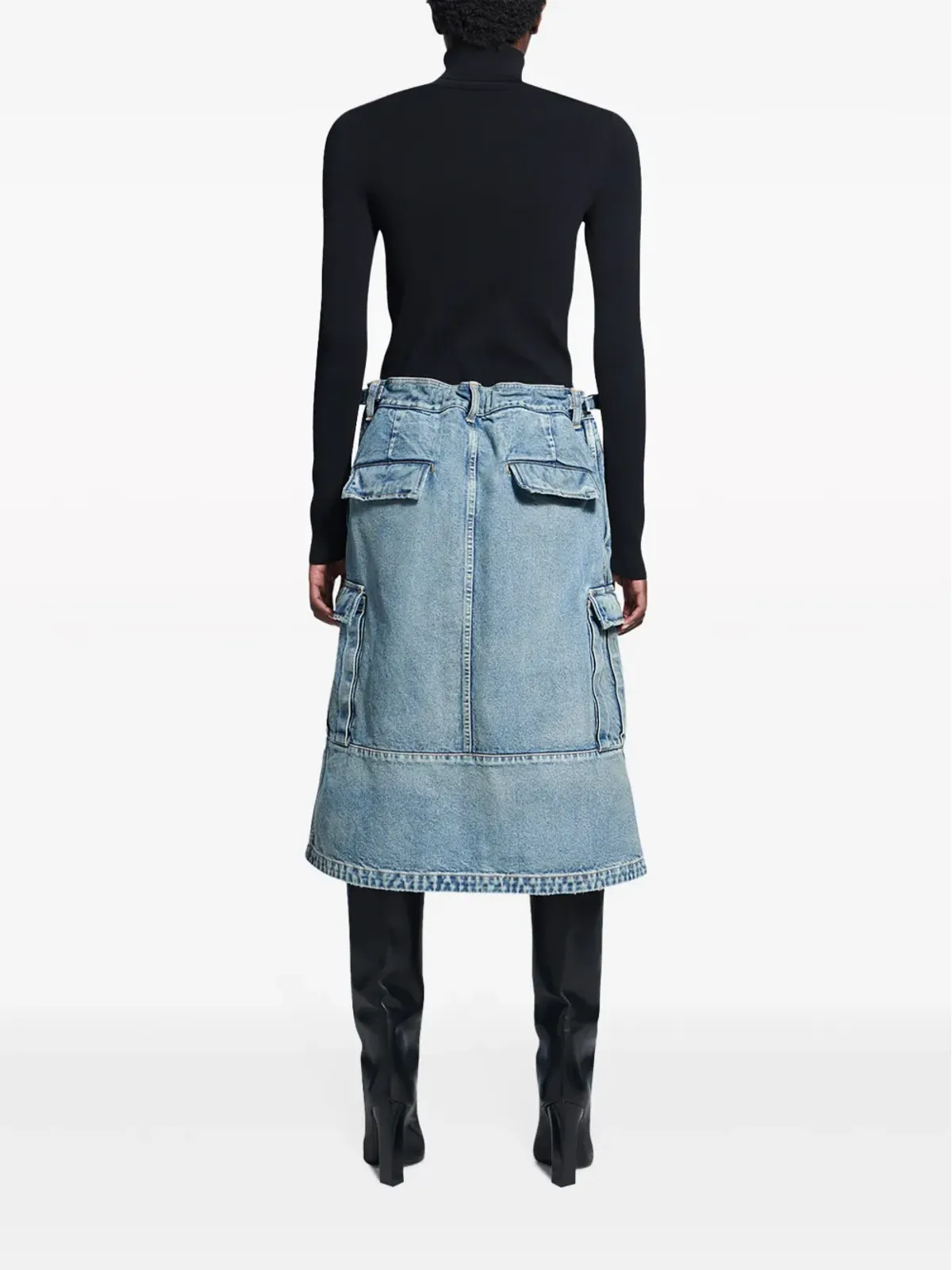 Balenciaga カーゴデニムミディスカート - ブルー - 画像4