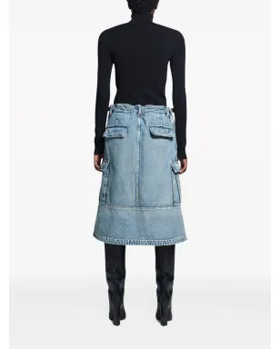 Balenciaga カーゴデニムミディスカート - ブルー - サムネイル4
