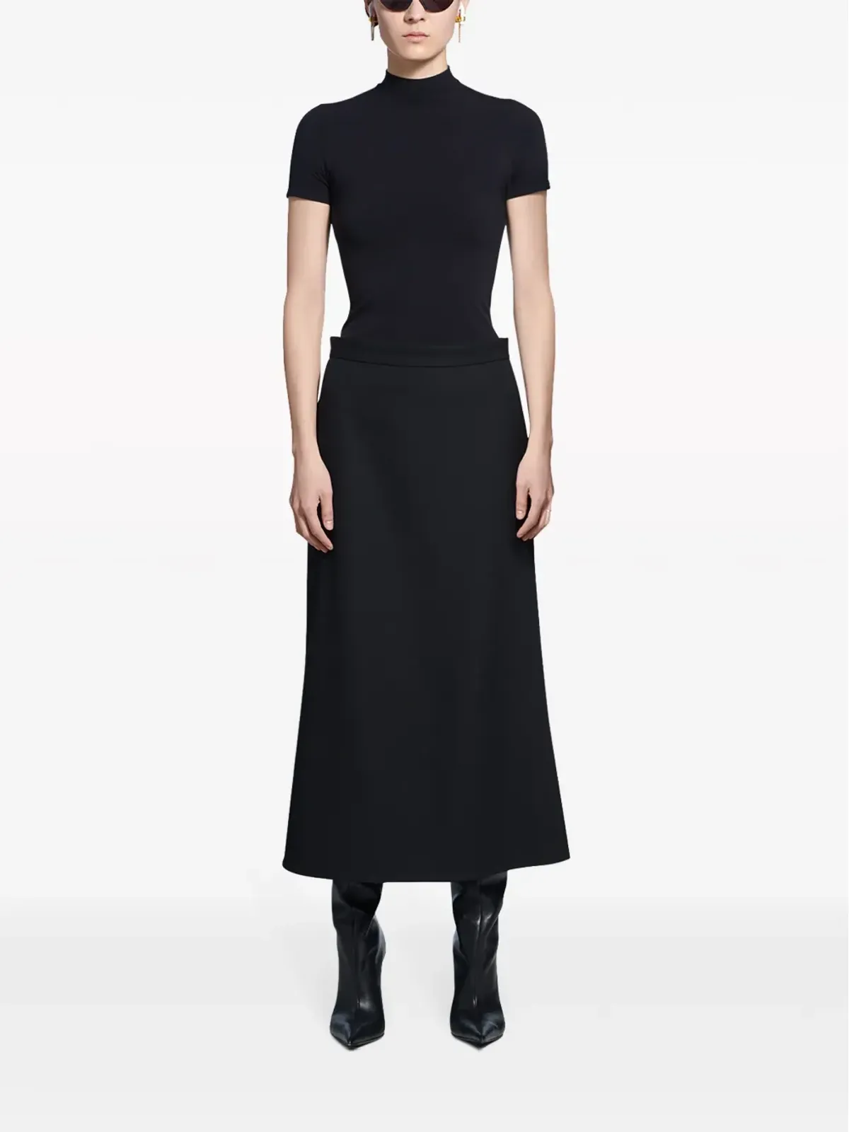 Balenciaga Aラインフレアウールスカート - 画像2