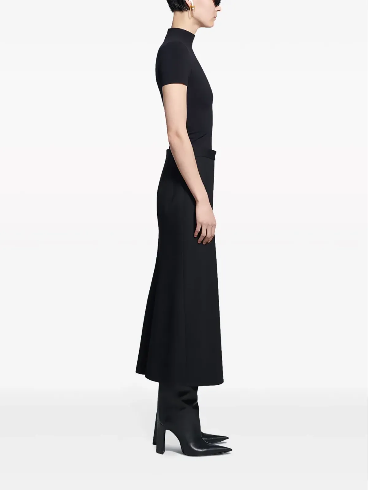 Balenciaga Aラインフレアウールスカート - 画像3