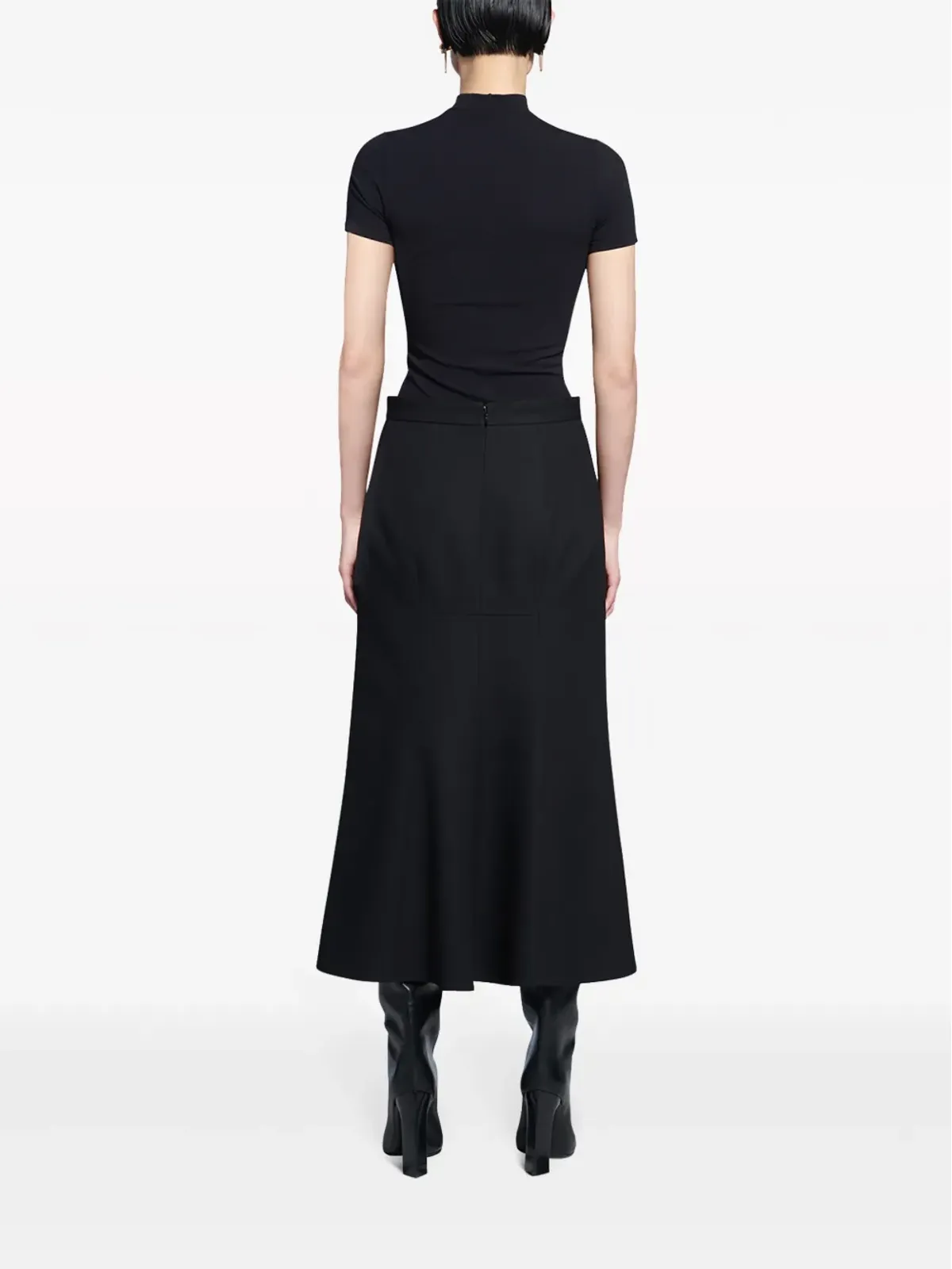 Balenciaga Aラインフレアウールスカート - 画像4