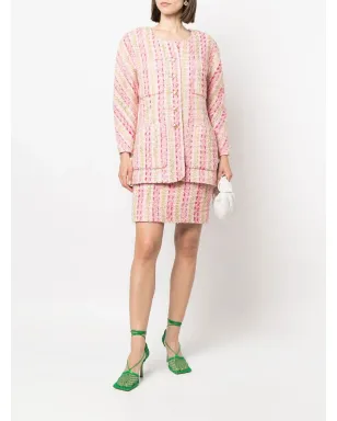 CHANEL Pre-Owned 1980s tweed skirt suit - Pink - サムネイル2