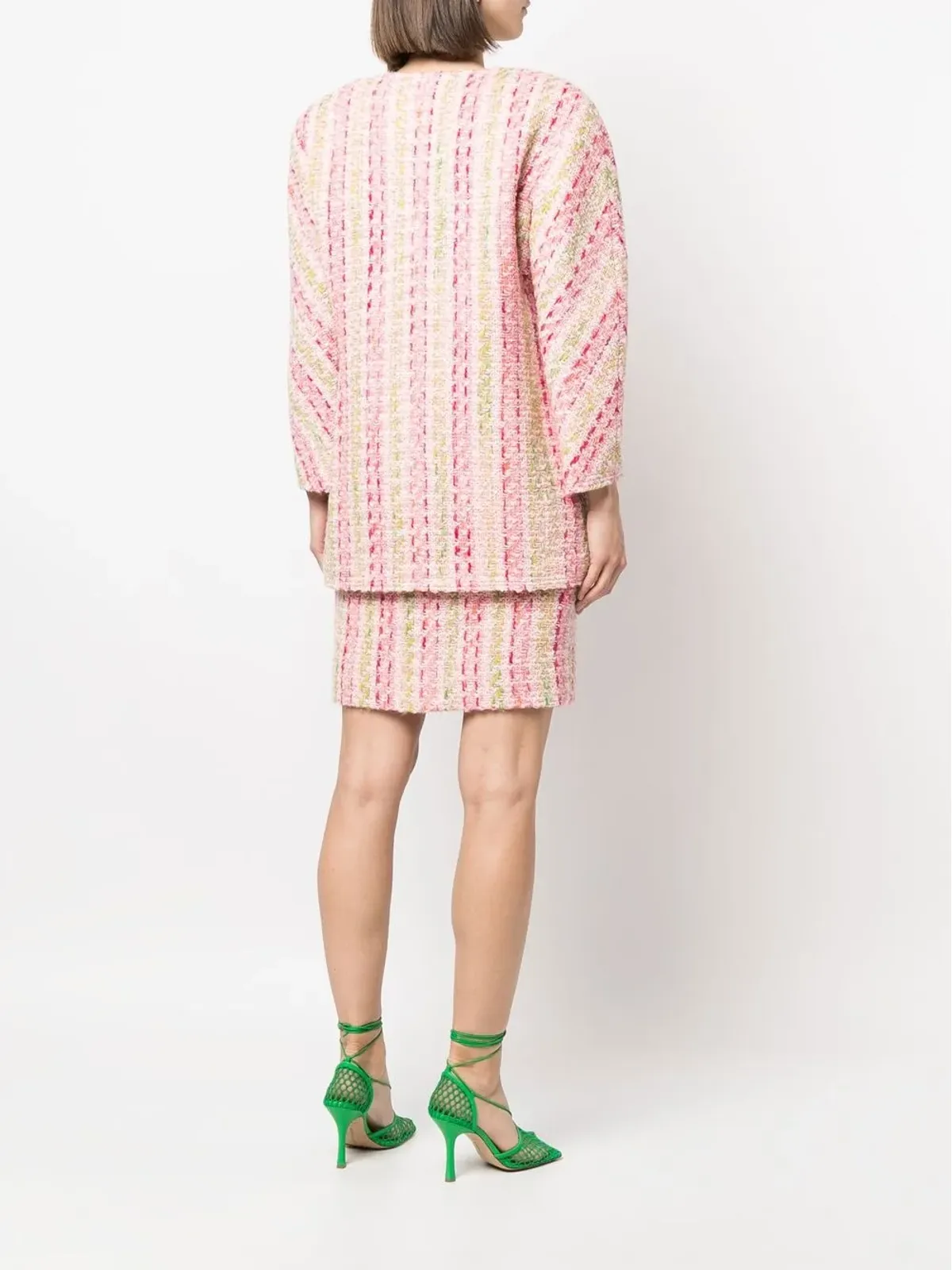 CHANEL Pre-Owned 1980s tweed skirt suit - Pink - 画像4