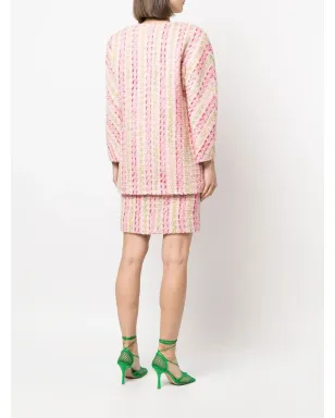 CHANEL Pre-Owned 1980s tweed skirt suit - Pink - サムネイル4