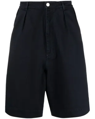 Raf Simons プリーツディテール コットン バミューダショーツ - ブルー - サムネイル1