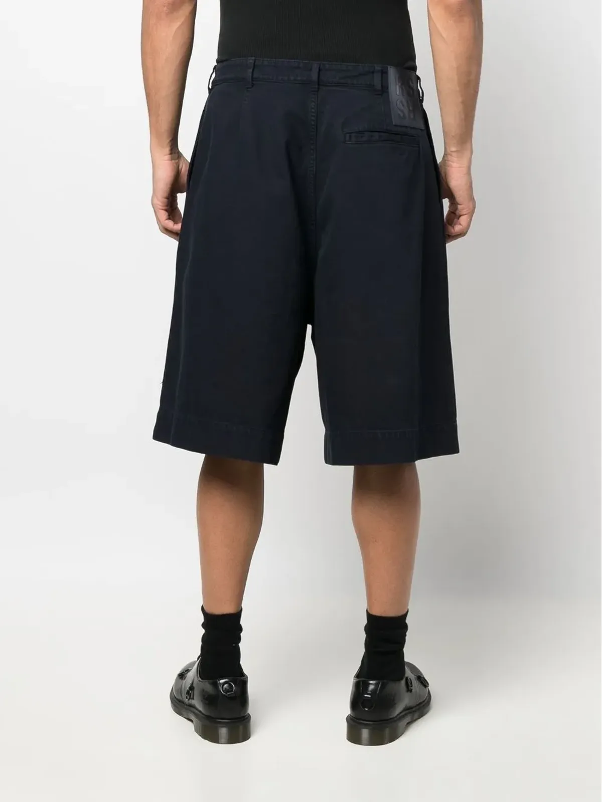 Raf Simons プリーツディテール コットン バミューダショーツ - ブルー - 画像4