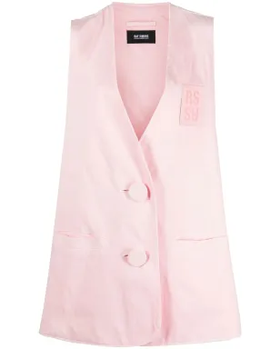 Raf Simons デニム オーバーサイズ ロゴパッチ ジレ ピンク - サムネイル1